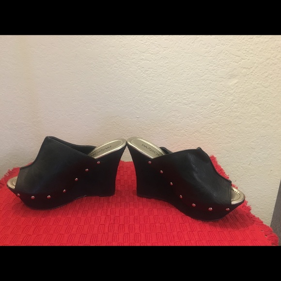 Pazzione black wage heels - Picture 6 of 6